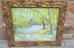 The design of a painting in an Art Nouveau frame is negotiable