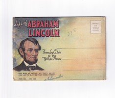 Welcome abraham lincoln envelope postcard 1940-1945 (2-sided beautiful leporello) 