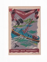Art postcard paul lavalley 1940-1944 (the lifeboat) postman