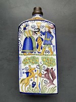 Richly decorated Haban butella, water bottle with pewter neck