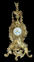 Antique xxl baroque style copper mantel clock in restored condition