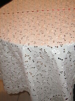 Beautiful burgundy madeira tablecloth with velvet ribbon