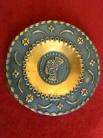 Copper African plate, hand shaped, diameter 21 cm. Jokai.