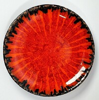 Retró iparművészeti kerámia fali tányér