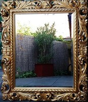 Large gilded Florentine frame with flawless polished mirror