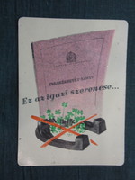Kártyanaptár, lemez, OTP takarékpénztár,betétkönyv, 1955