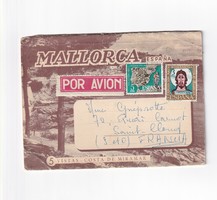 Üdvözlő Malorca 1961 boríték-képeslap (2 oldalas leporelló)