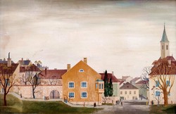 Magyar festő ( 1940 körül ) Városi nyugalom