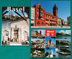 Svájc, Básel városkép, városi panoráma, postatiszta képeslapok