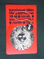Card calendar, applied arts company, 1968