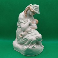 Gácser kata maternity - Herend porcelain figurine of a mother with her child