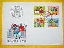 1984. Svájc FDC - Pro Juventute - Mesehősök bélyegsorral