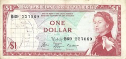 1 Dollar 1965 Eastern Caribbean States 9. Signo