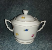 Zsolnay porcelain sugar bowl with leprechaun ears, small flower pattern (a2)