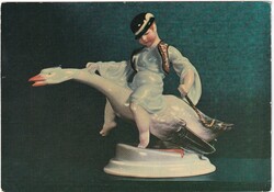Herend porcelain postcard 1965