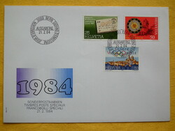 1984. Swiss fdc - Naba Züri stamp exhibition series + International Olympic Committee anniversary. Stamp