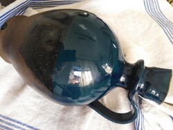 Ceramic vase, jug - glazed, turquoise / artisanal