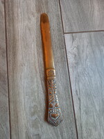 Hatalmas antik réz levélbontó kés (29,4x4 cm)