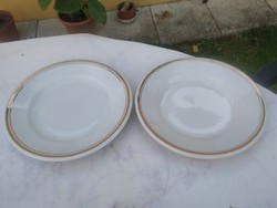 Zsolnay porcelán arany csíkos kis tányér 2 db eladó!
