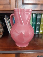 Pink glazed ceramic jug (zsolnay?)