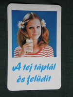 Card calendar, food company, Szeged, erotic female model, 1978