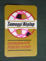 Kártyanaptár, Somogyi Néplap,napilap,újság,1972