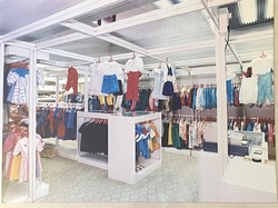 Retro clothing shop interior advertising photo print white frame under glass 75 x 61 cm