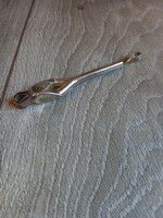 Interesting old silver-plated sugar tongs (10.8x2x1.2 cm)