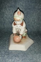 Sinkó Zsolnay figurine of a small child playing a ball