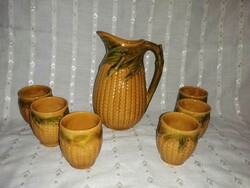 Magyarszombatfai corn pattern ceramic wine set (a2)