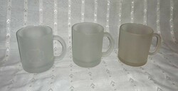 Pair of opal glass mugs with 4-leaf clover pattern + 1 gift - height 9.8 cm