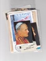 Üdvözlő képeslap- boríték- szentkép II.János Pál Pápa + Mindszenty bíboros boríték