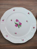 Herend porcelain plates with flower patterns, 2 pcs. with antique stamp