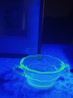 Uranium glass small offering, bowl.