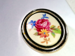 Retro, floral, porcelain inlay brooch 406.