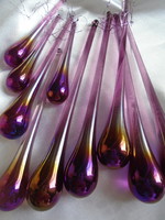 Dekorációs, karácsonyi muránói  üvegcsepp díszek, csillár dekoráció.