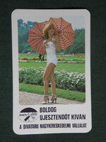 Kártyanaptár,DNV divatáru vállalat,erotikus női modell, 1982