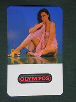Card calendar, Olympos orange juice, Dölker company, art, erotic, nude model, 1982