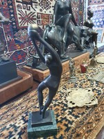 Art deco bronze statue. Nick marked. 31 cm. With very nice workmanship.