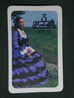Kártyanaptár,S Modell ruházat divat,erotikus női modell , 1982