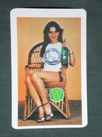 Card calendar, Nagykanizsa brewery, Fonyód mineral water, erotic female model, 1982