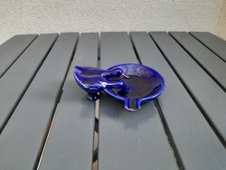 1,-Ft Nagyon ritka Szakmáry Hollóháza kék eozinmázas figurális hamuzó