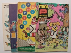 Mini Pajtás Rejtvénymagazin 4 db, 1983, 1985, 1986
