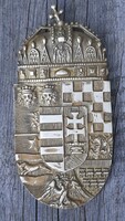 Gyönyörű  magyar koronás réz címer 16,5 cm
