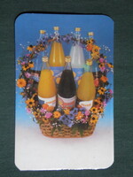 Kártyanaptár, Bük üdítő ital, Büki palackozó, 1988
