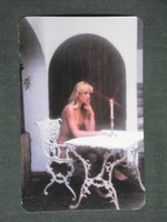 Kártyanaptár, Trafik ajándék üzletek,erotikus női akt modell, 1985