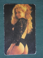 Card calendar, traffic gift shops, Judit Marjai, erotic female nude model, 1988