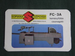 Card calendar, sopiana machine factory, Pécs, packaging machine, 1988
