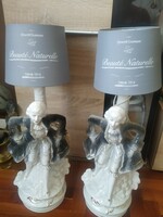 Porcelán, barokk figurális lámpa eladó! 64 cm