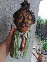 Antik férfi büszt figurális palack 28 cm